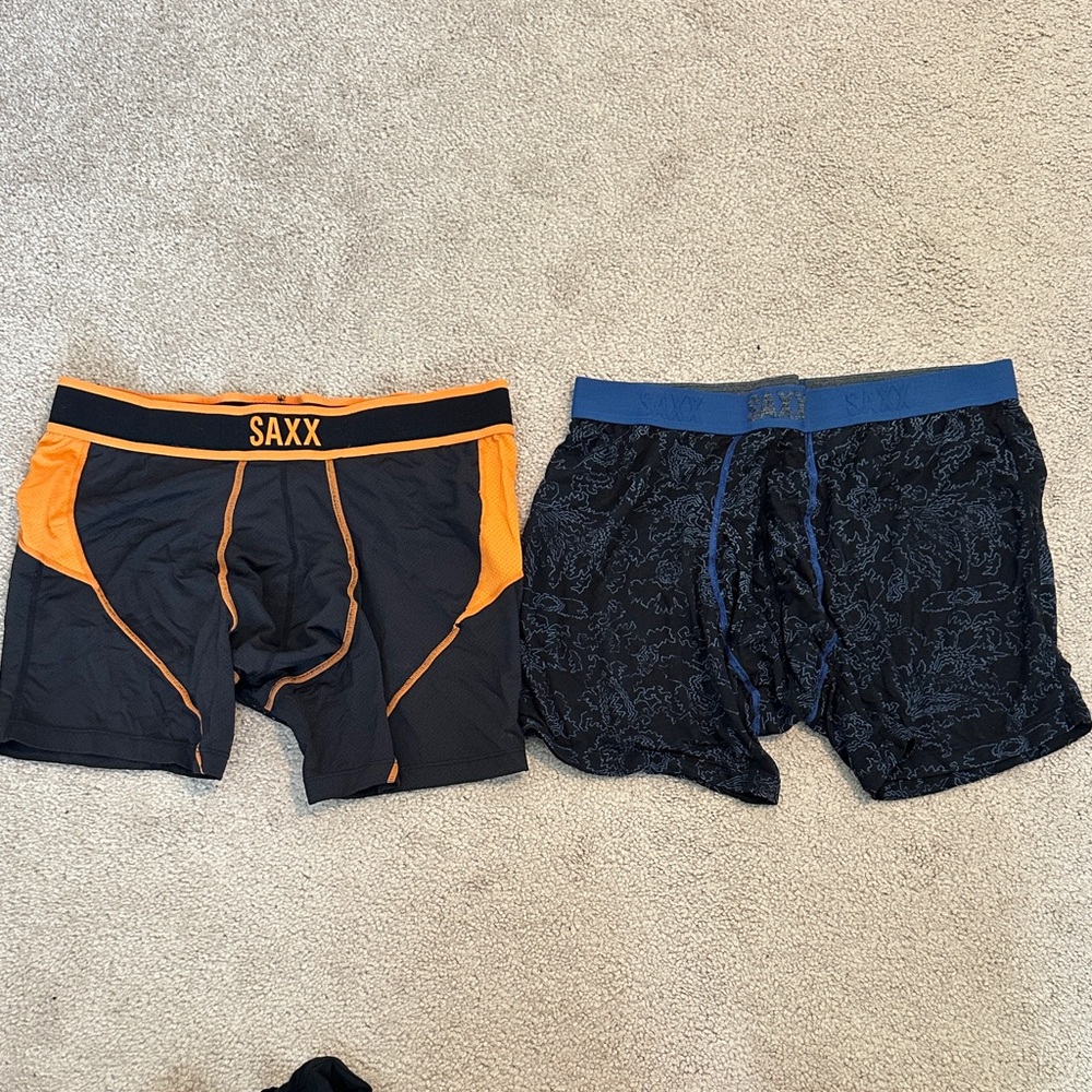 SAXX Men's Black and Orange Boxer Briefs Set